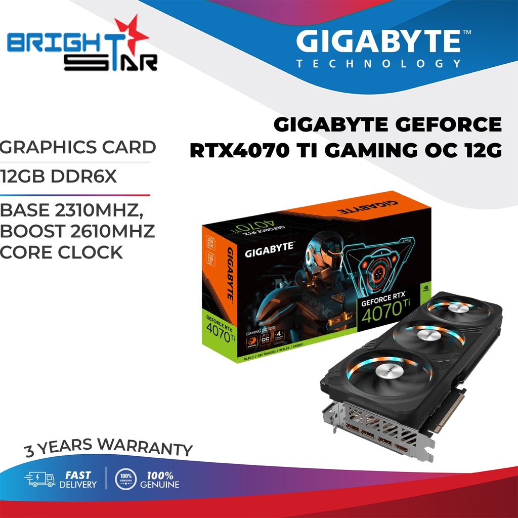 GRAPHICS CARD /GIGABYTE GEFORCE RTX4070 TI GAMING OC 12G/12GB DDR6X