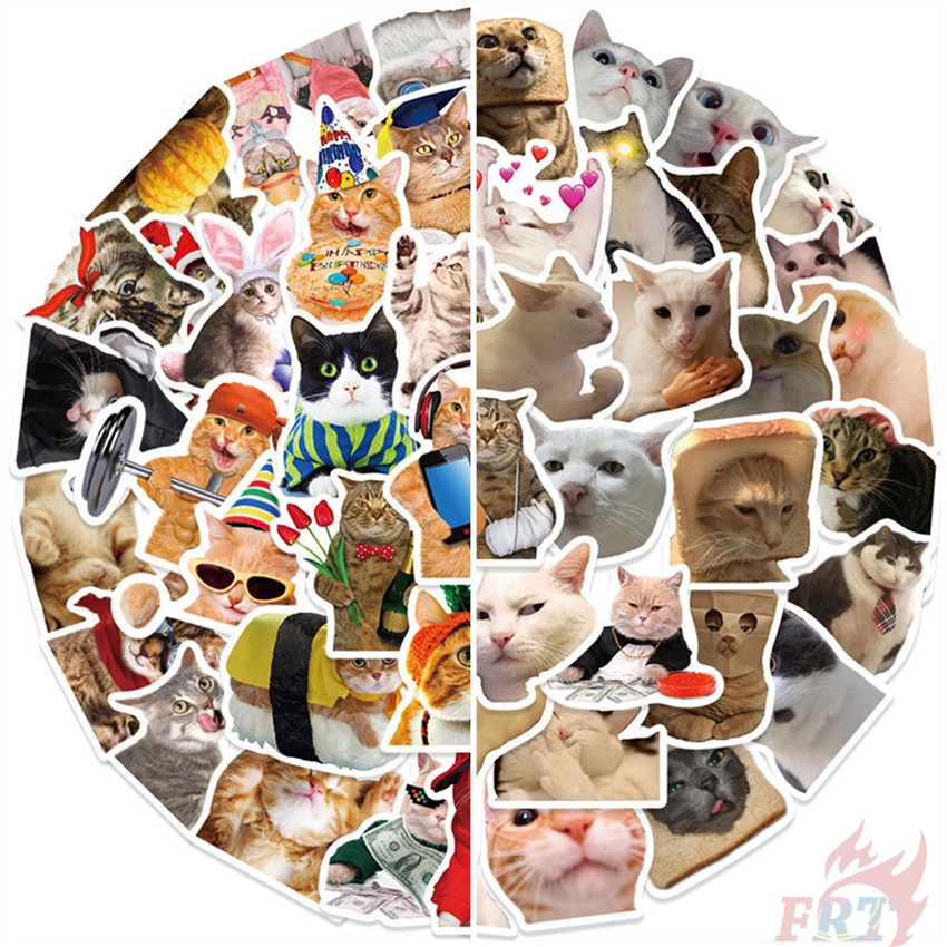 100pcsset Funny Cats Emoji Series A Stickers Diy Fashion Waterproof Doodle Decals Stickers 9602