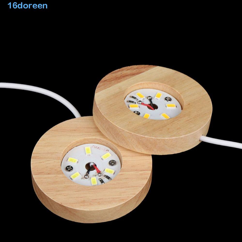 DOREEN Wood Light Base Rechargeable Room Night Light Display Stand