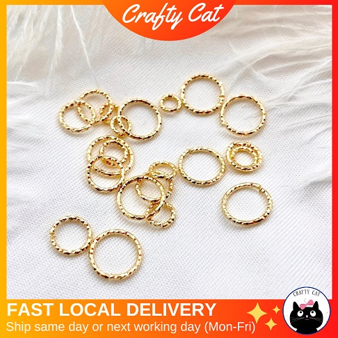 CRAFTYCAT 14K Gold Plated Open Jump Ring, Split Rings Connectors ...