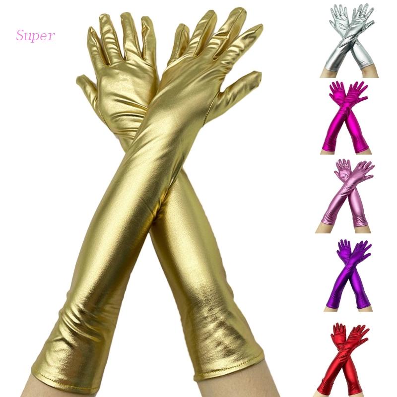 Best Long Punk Gloves Dance Gloves Skinny Long Gloves Shiny Pole Dance