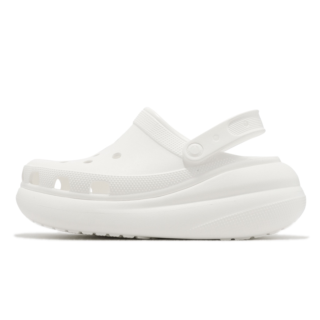 Crocs Classic Crush Clog All White Cloud Shoes Super Thick-Soled Women ...