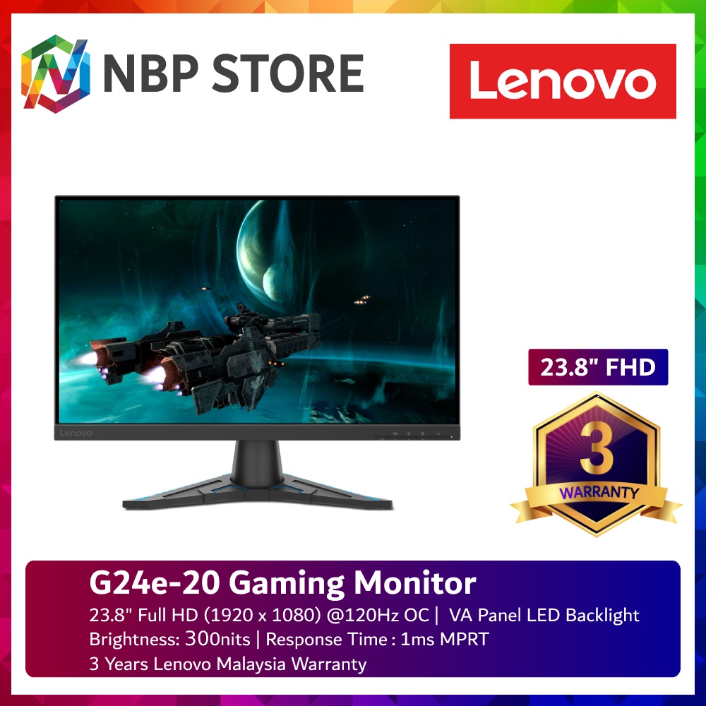 Lenovo G24e-20 23.8'' Fhd 120hz Led-backlit Gaming Monitor 