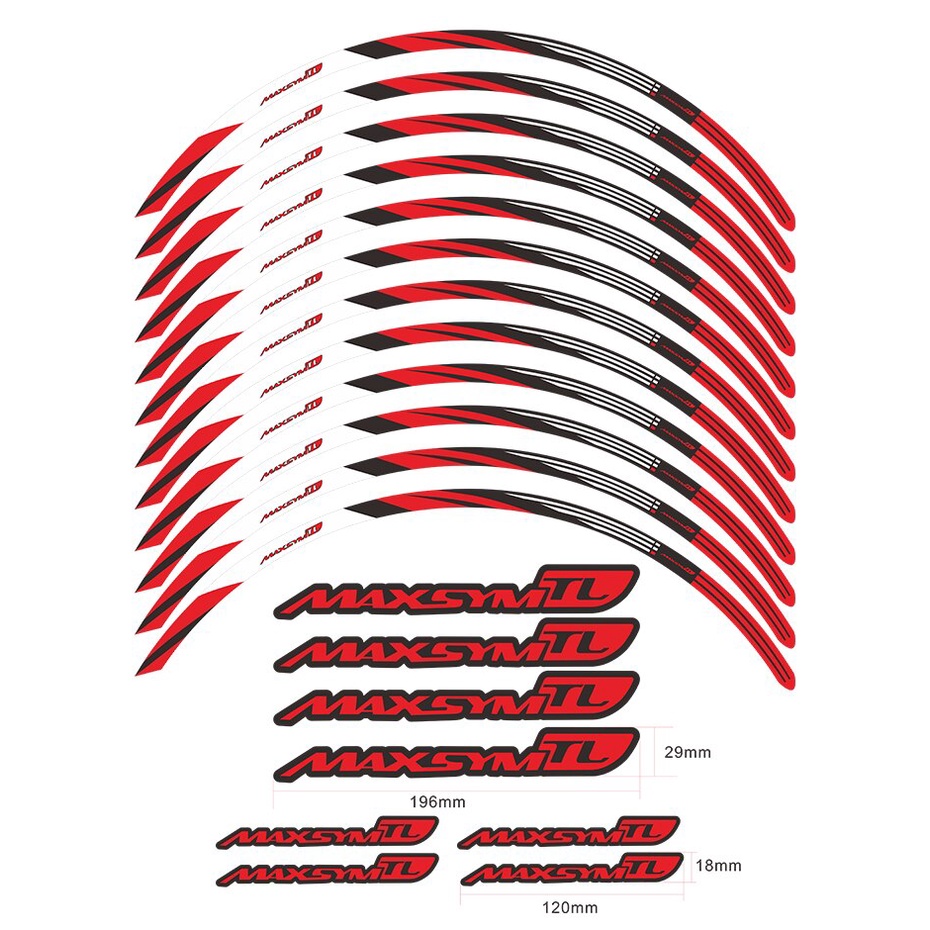 Motorcycle Wheel Sticker Waterproof Rim Stripe Maxsym TL 508 2023 for ...