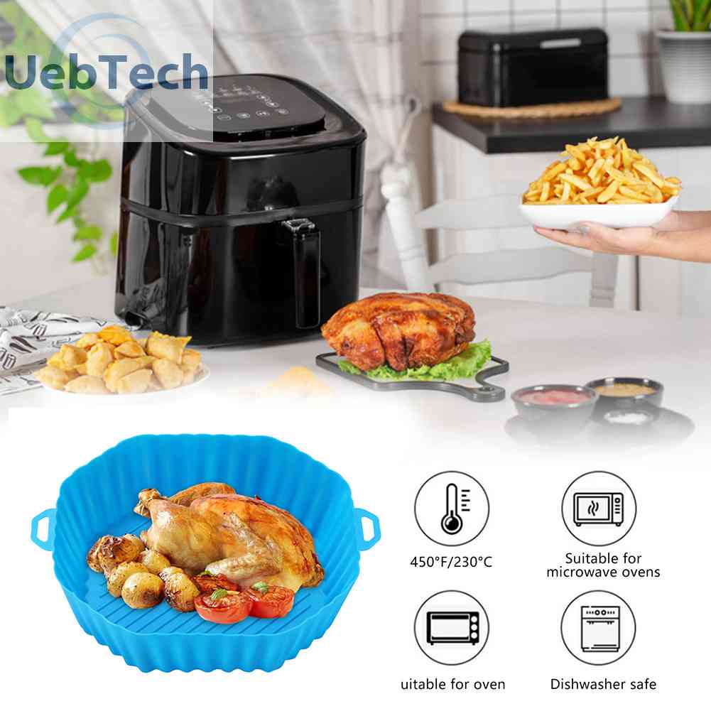 Silicone Disposable Air Fryer Oven Liner Tray No-Stick Baking Pot Grill Pan  Mat
