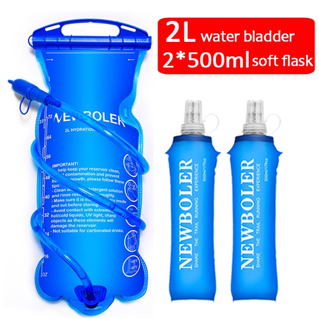 NEWBOLER 1L/1.5/2L/3L Water Bladder TPU BPA-Free 500ml Foldable Soft ...