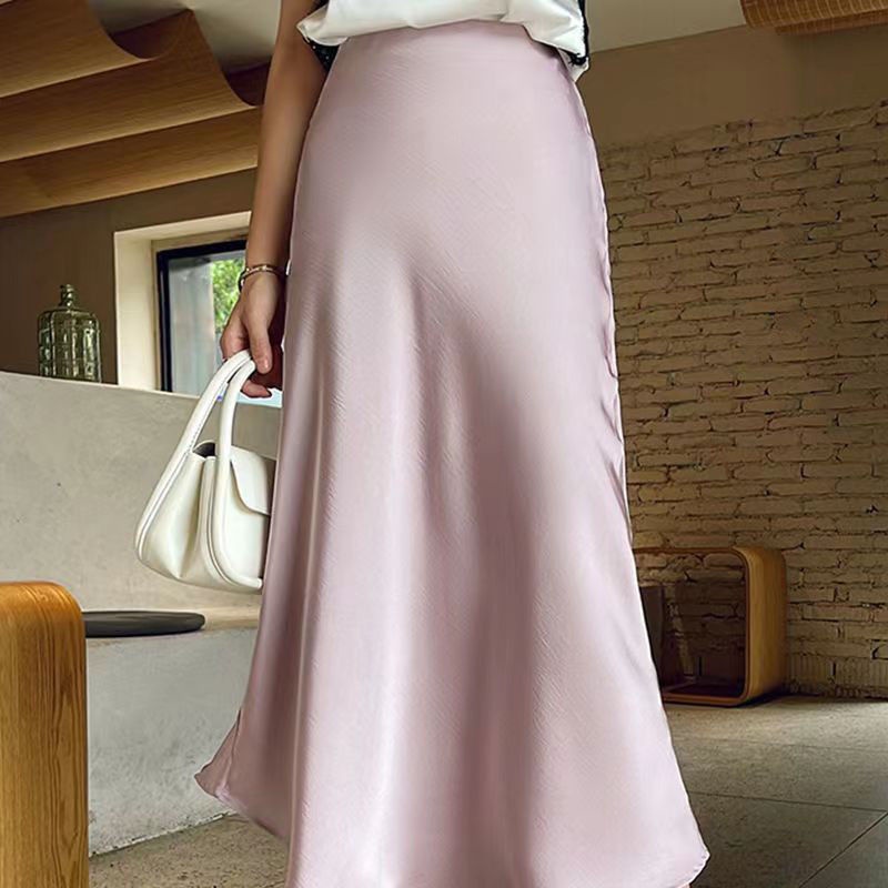 Mid length satin skirts go clearance up