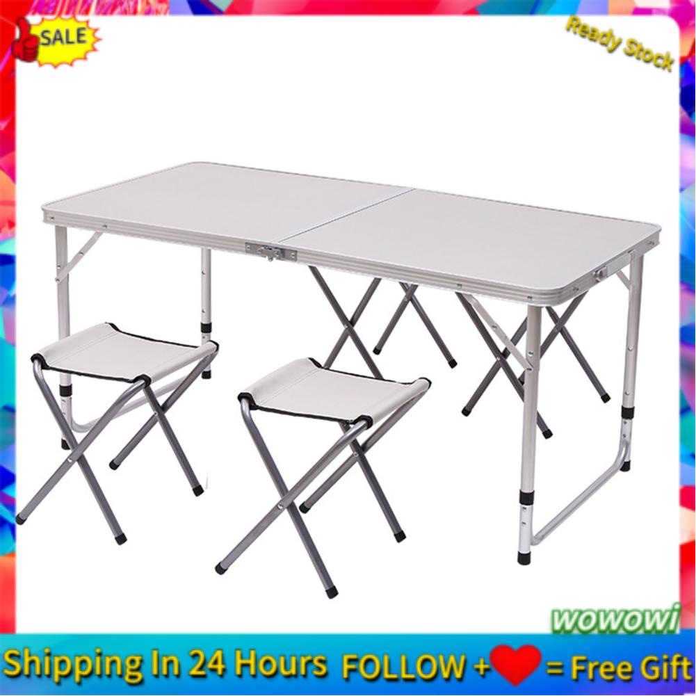 Wowowi Folding Table Stool Set Rustproof Picnic Table with 4 Stools for Outdoor Dining Shopee