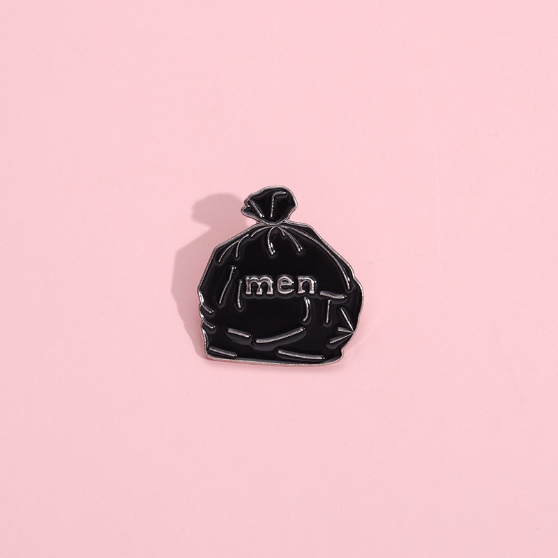 Funny Men Garbage Enamel Brooch Pins Humor Badges Cartoon Lapel