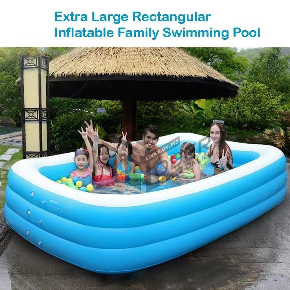 LODER Extra Large/ RETRO 3 Rings Inflatable Swimming Pool Kids Baby ...