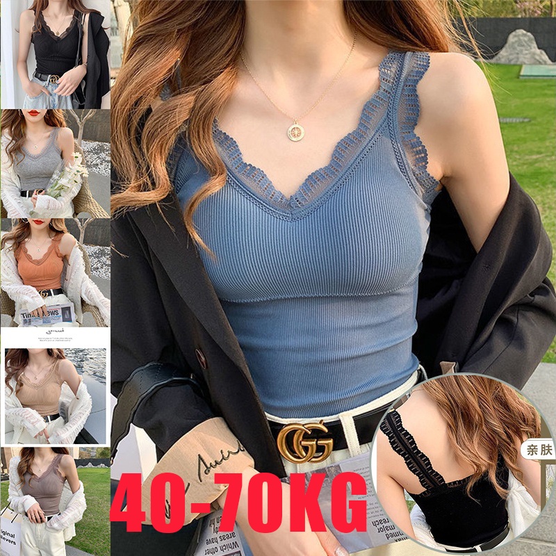 40-70Kg Women Lace Bra Threaded One-piece with Chest Pad Vest Tube Top ...