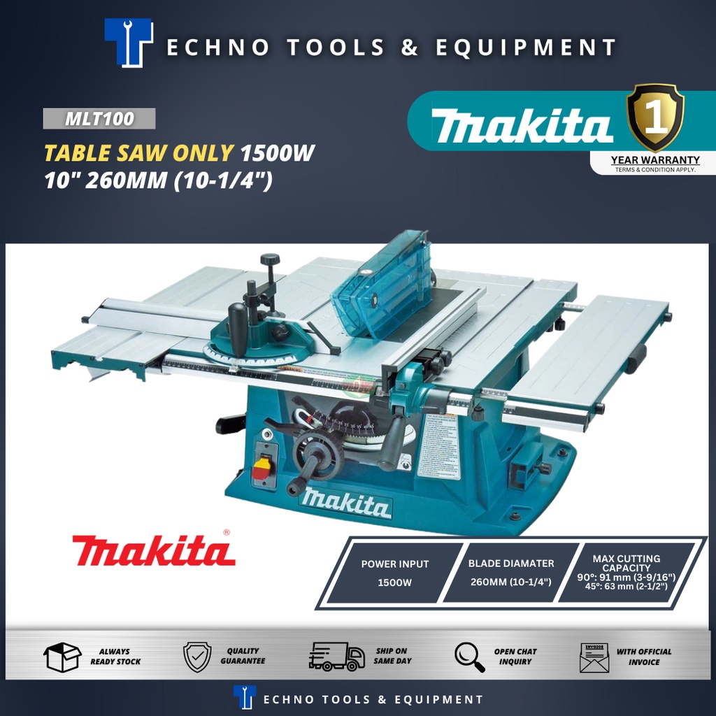 MAKITA MLT100 TABLE SAW 10" (25MM) 1500W (Gergaji Meja) Shopee Malaysia