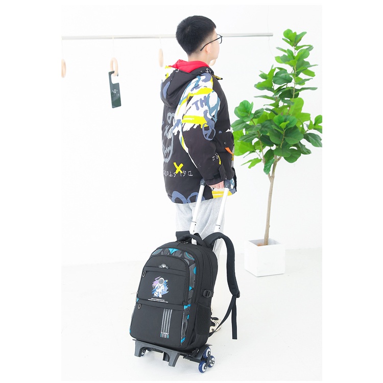 Beg Sekolah Troli 2/6 Roda Astronaut Wheeled Schoolbag Kids Rolling ...