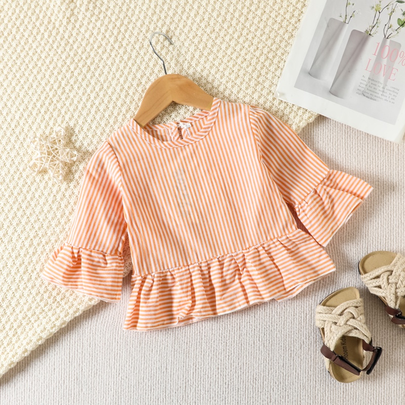 Toddler Girl Lace Lapels Sweet Solid Color Shirt
