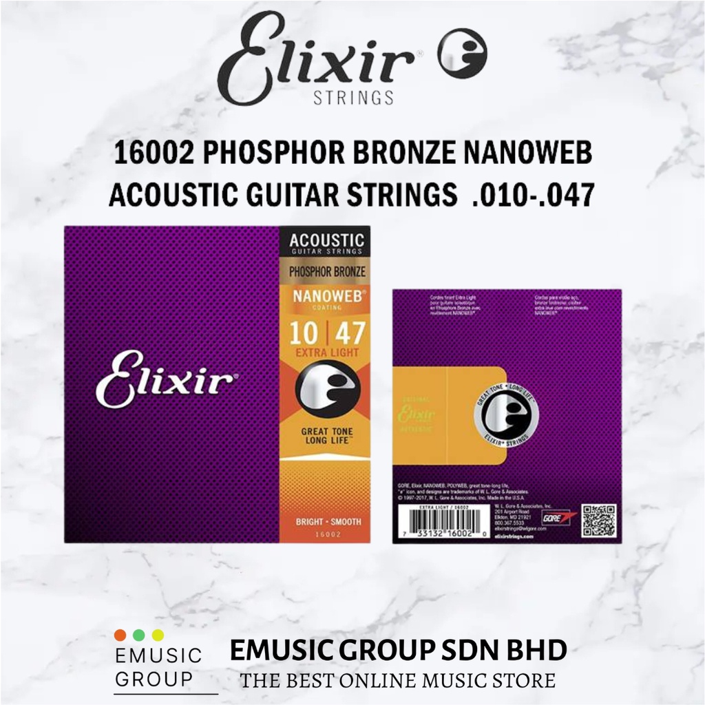 Elixir Nanoweb Extra Light 10-47 cordes guitare acoustique