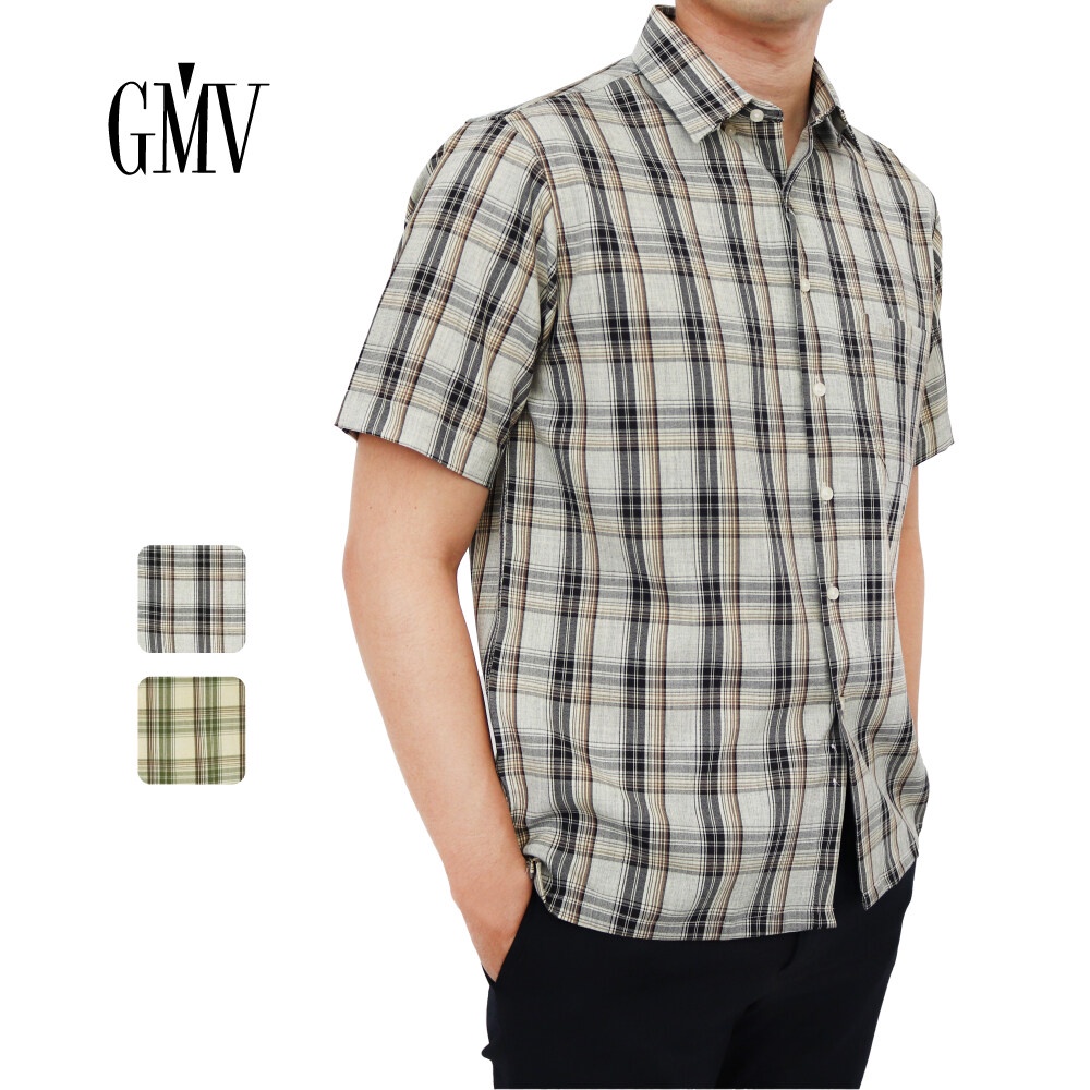 GMV Men's Checks Short Sleeve Shirt - GM42103B222 | Shopee Malaysia