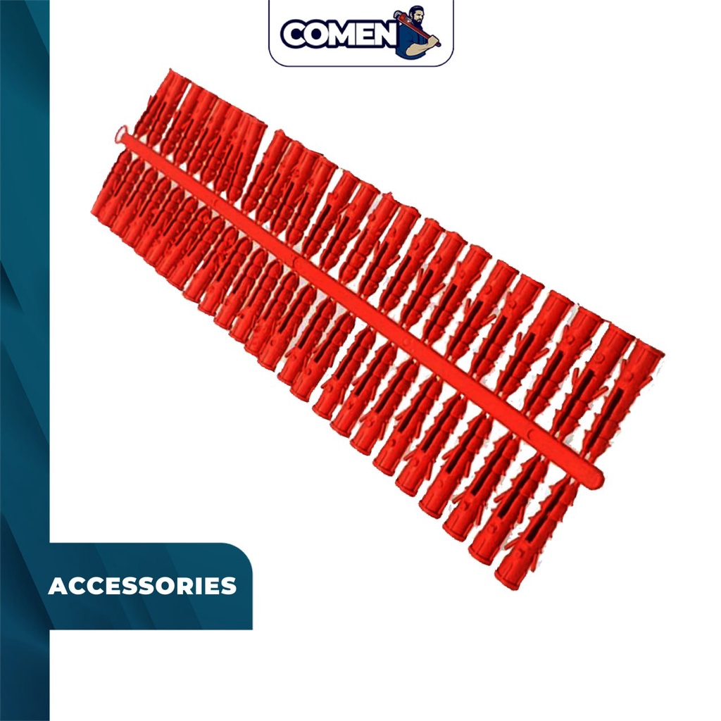 COMEN PVC Wall Plug 50 PCS Chipboard Nail Screw Plastic Concrete Wall ...