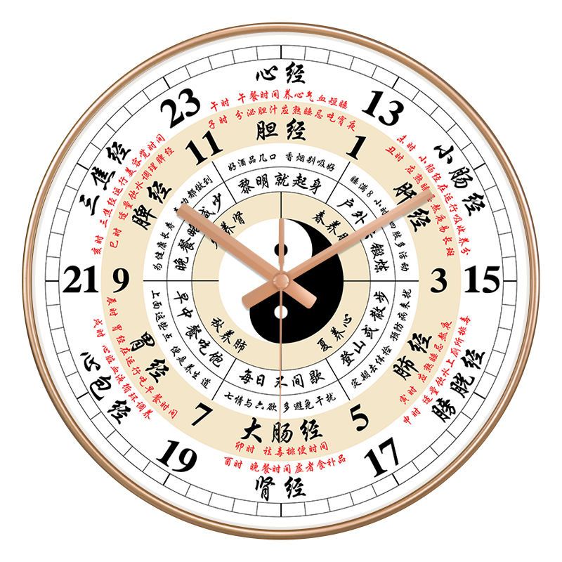 Meridian lingers TCM regimen beauty parlour clock子午流注美容院钟表24小时养生挂钟中医十二 ...