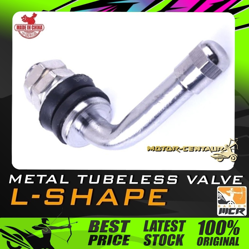 KEPALA TIUB MCR METAL TYPE MOTORCYCLE TUBELESS TYRE VALVE STEM (L SHAPE