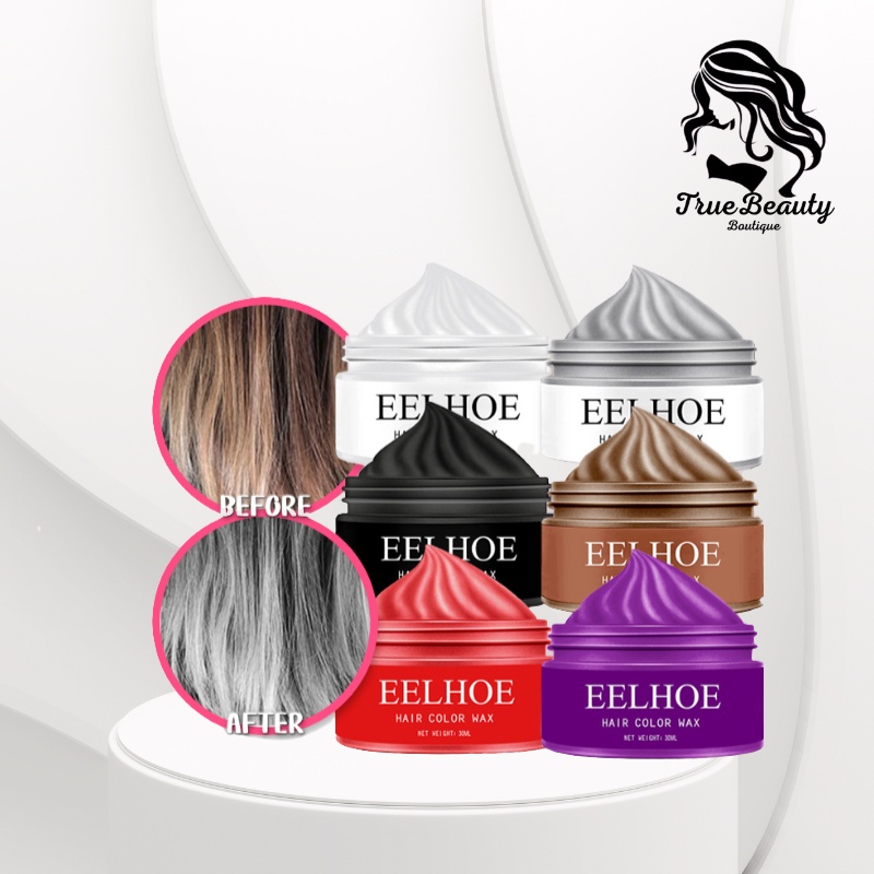 TrueBeauty EELHOE Temporary Colour Hair Wax Silver Ash Grey Color Mud