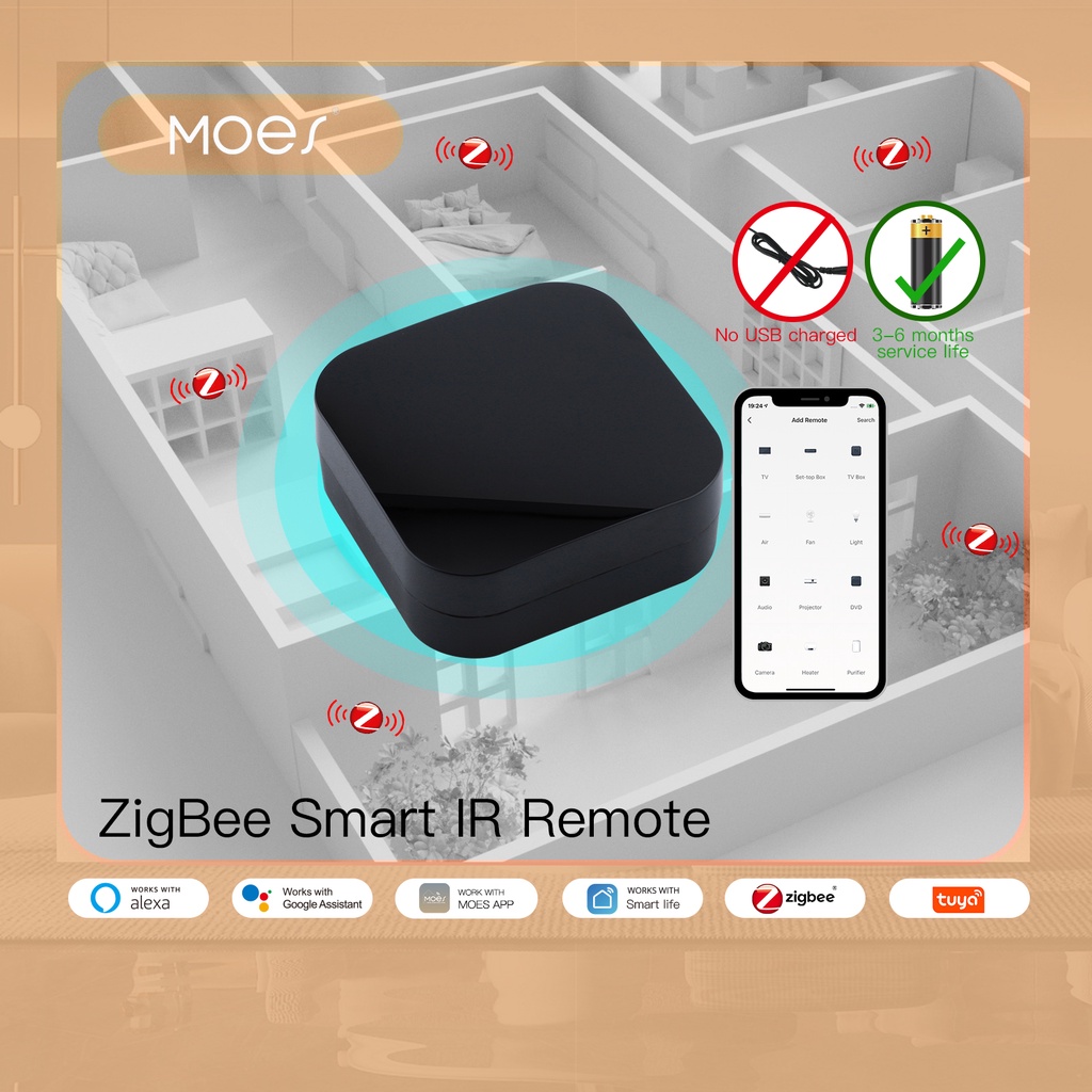 Moes Tuya ZigBee Smart IR Remote Control Universal Infrared Remote