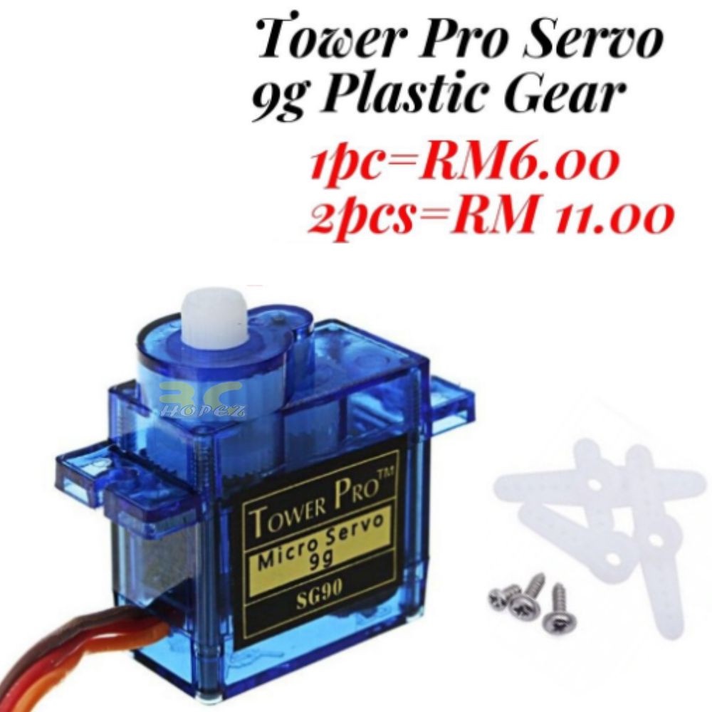 TowerPro SG90 9g Micro Analog Plastic Gear Servo 180 Degree with