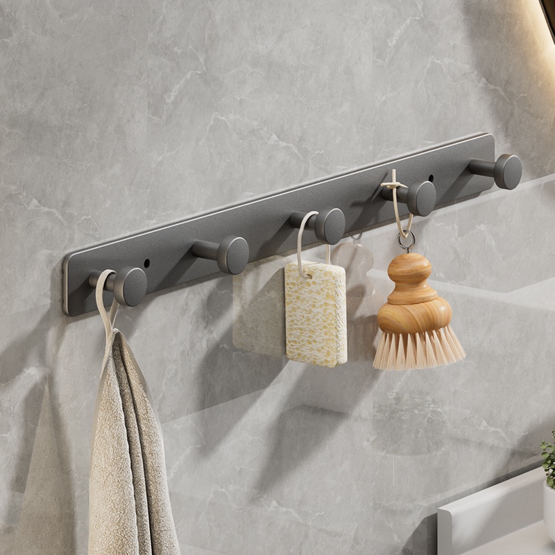 Wall Hooks Drill Free Aluminum Heavy Duty Hanger Clothes Rack Door Hook