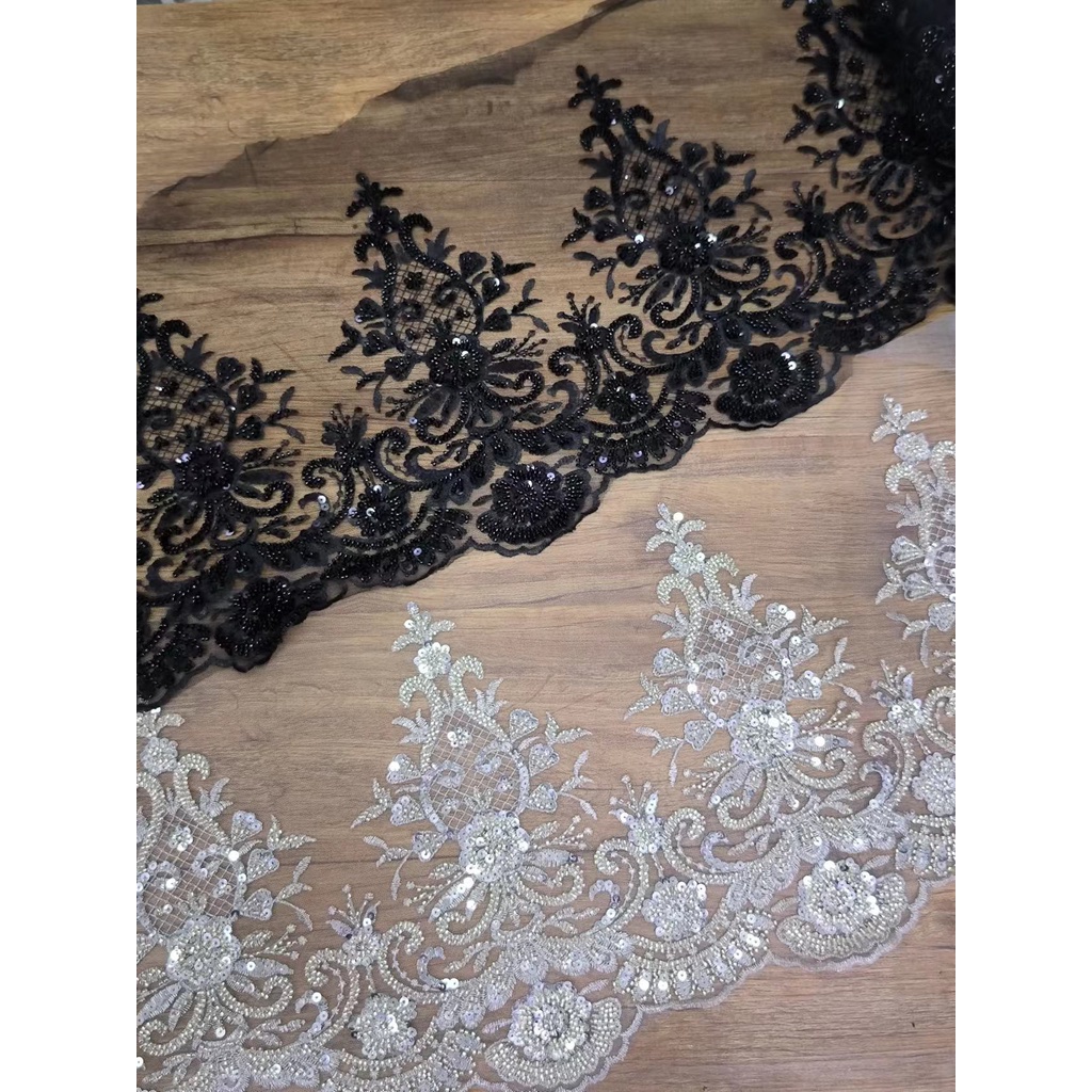 Border Lace/ Lace Baju / Beaded Embroidery Lace Wedding Dress ...