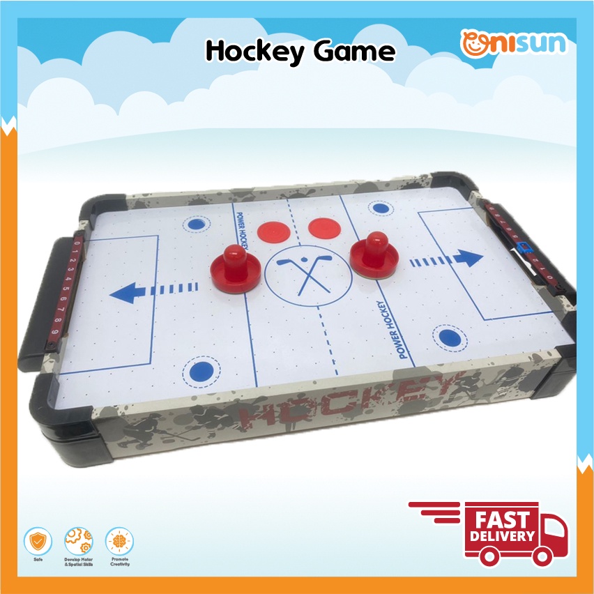 Kids Boy Fun Wooden Battery-operated 2 Player Tabletop Hockey Game With ...