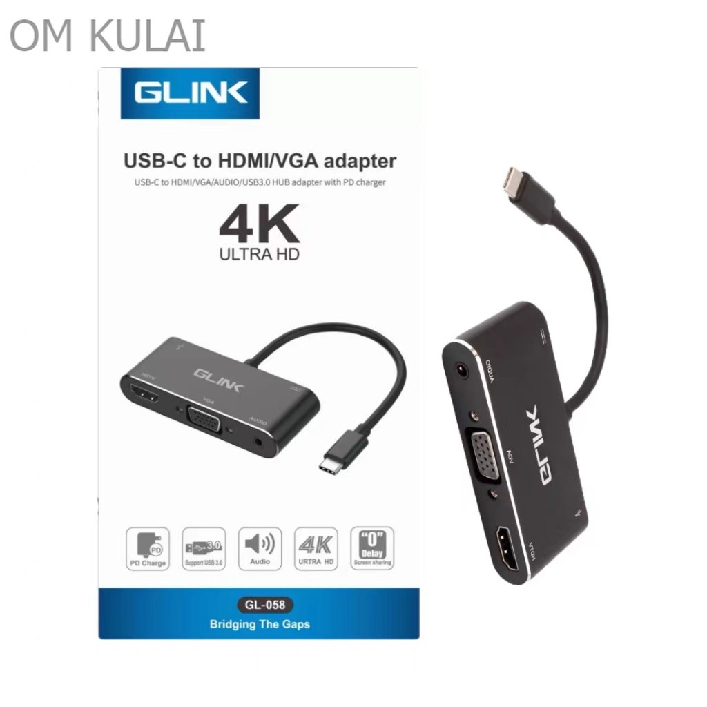 GLINK USBC TO HDMI/VGA ADAPTER 4K ULTRA HD CB382 Shopee Malaysia