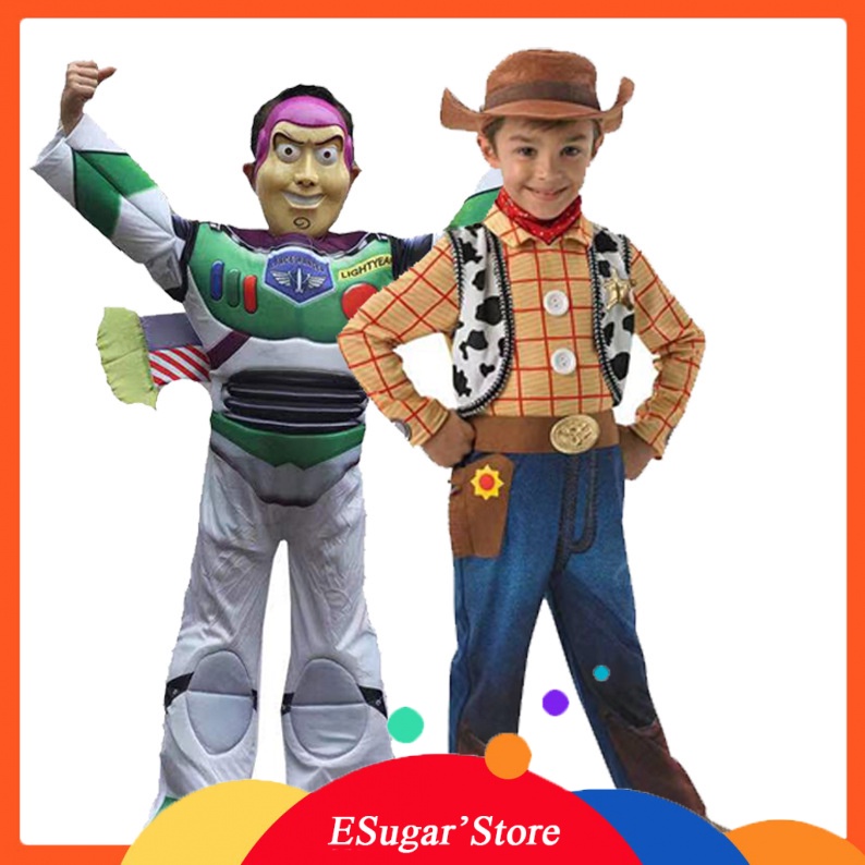 Toy Story Buzz Lightyear Woody Costume Jumpsuit Kids Halloween Carnival