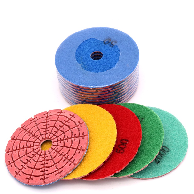 4 Inch Diamond Polishing Pads 7-Piece Set - Wet/Dry For Granite Marble Concrete