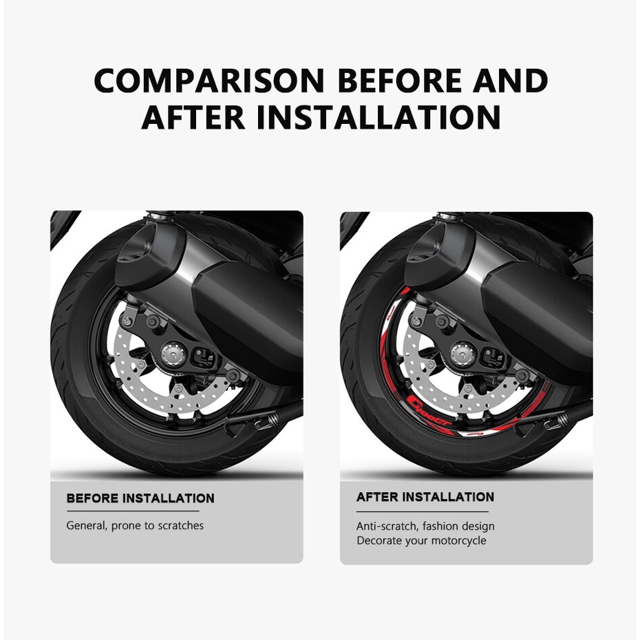 Motorcycle Wheel Sticker Waterproof Rim Stripe C400GT Accessories for ...