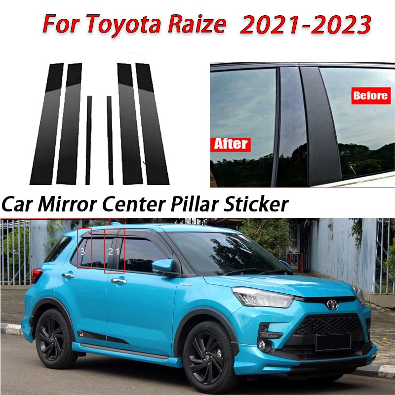Toyota Raize Glossy Black Car Door Window Center Column B C Pillar Post ...