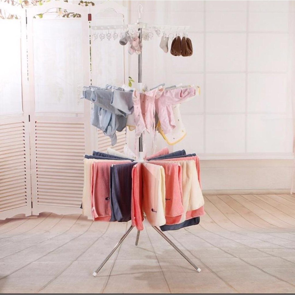 3 Tier Foldable Clothes Drying Rack / Ampaian Penyidai Baju (Stock ...