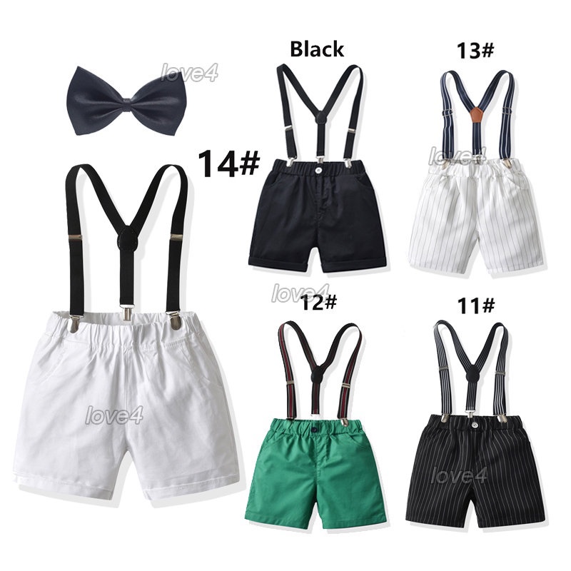 Baptismal Baby Boy Set Christening Suspender Pants Overall Baby Boy