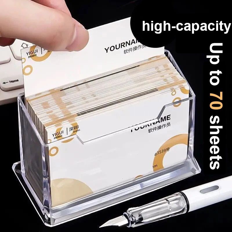 Transparent Business Card Holder Large Capacity Name Card Holder