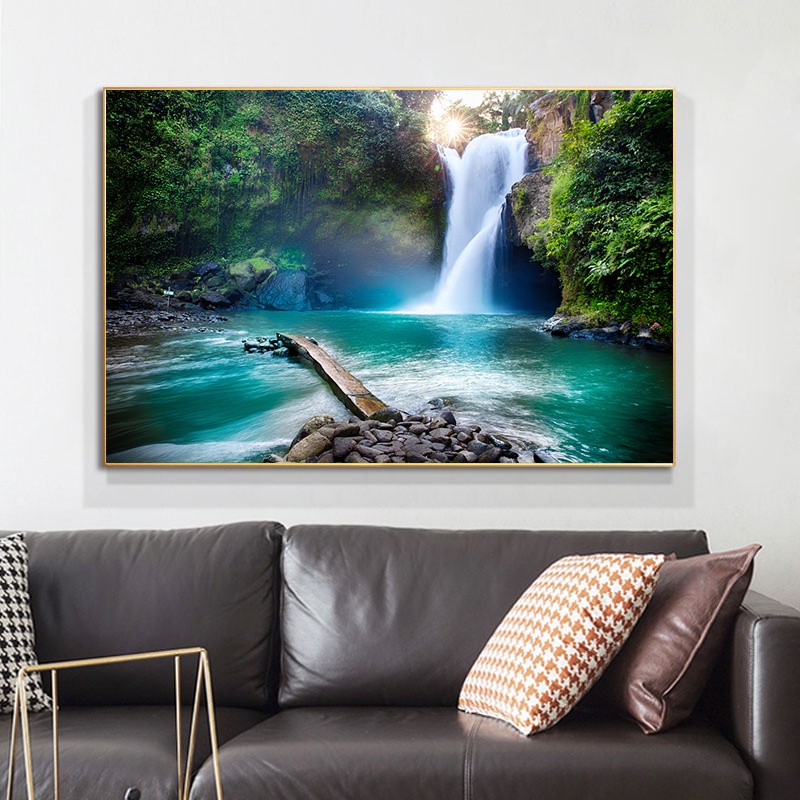 Canvas Painting Posters Landscape Natural Waterfall Wall Art Scenery