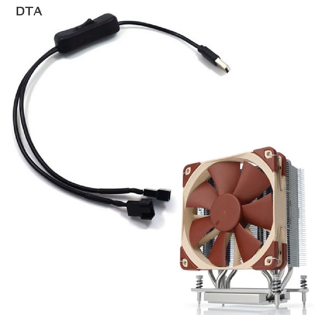 DTA 1 To 2 4 Pin USB Cable 12V To 5V Computer Case Fan Power Cable With Switch DT Shopee Malaysia