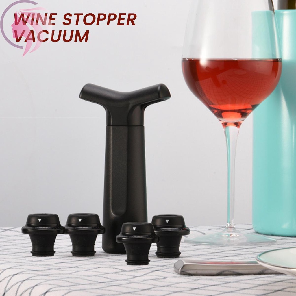 Wine Saver 1 Vacuum Pump with 4 Vacuum Wine Stopper Reusable Wine