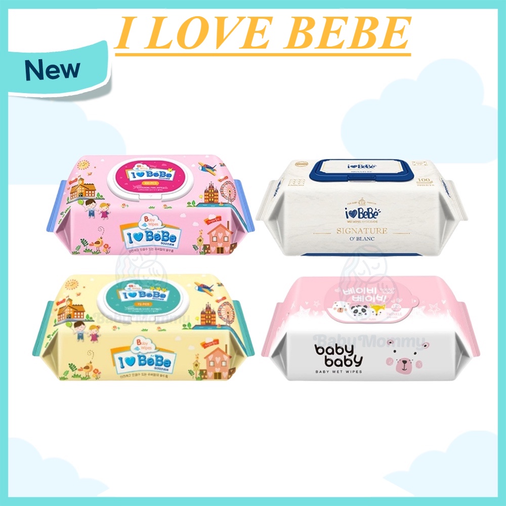 Ready Stock Korea I LOVE BEBE & BABY BABY Wet Tissue Baby Wipes Made in