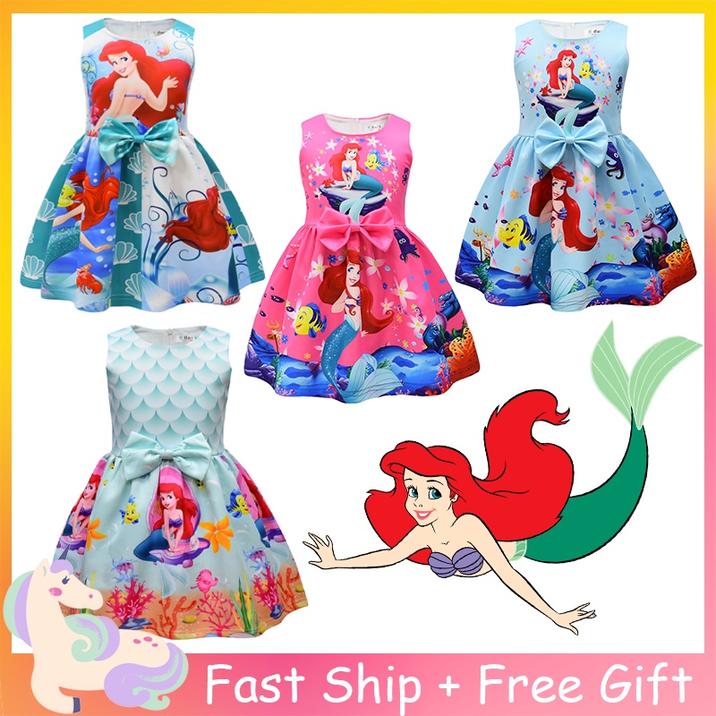 Princess Ariel Costume Little Mermaid Dress For Girls Kids