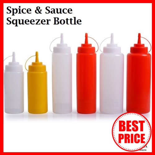 [ Local Ready Stocks ] Plastic Spice & Sauce Squeezer Bottle Botol ...