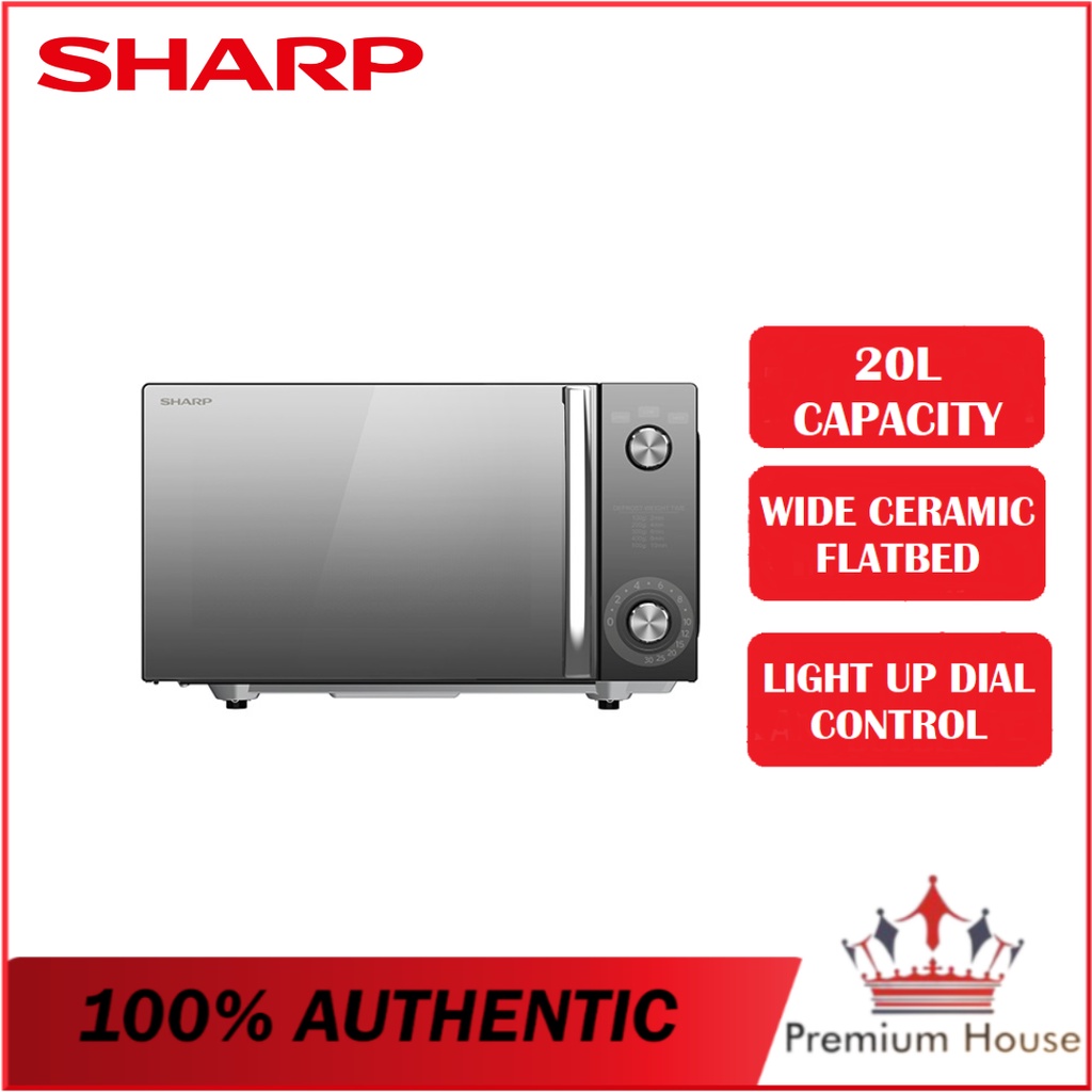 SHARP R2121FGK Mechanical Dial Flatbed Microwave Oven 20L Gelombang ...