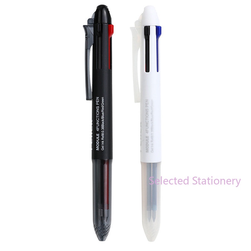 Mura 4 Color Module Pen 0.38 Black Red Blue and Green Press Gel Pen ...