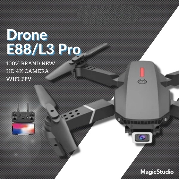 [ New ] Drone E88 K3 Pro Rc Quadcopter Foldable Portable Wifi Fpv