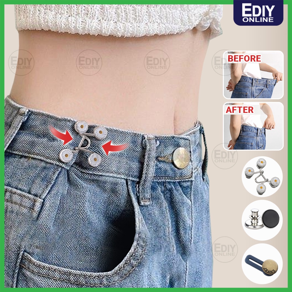 EXCEART Metal Pant Buttons to Size Down Pants Button Tightener  Pants Waist Tightener Butterfly Buttons for Jeans Butterfly Clips for Pants  Jeans Button Replacement Adjustable Big Change