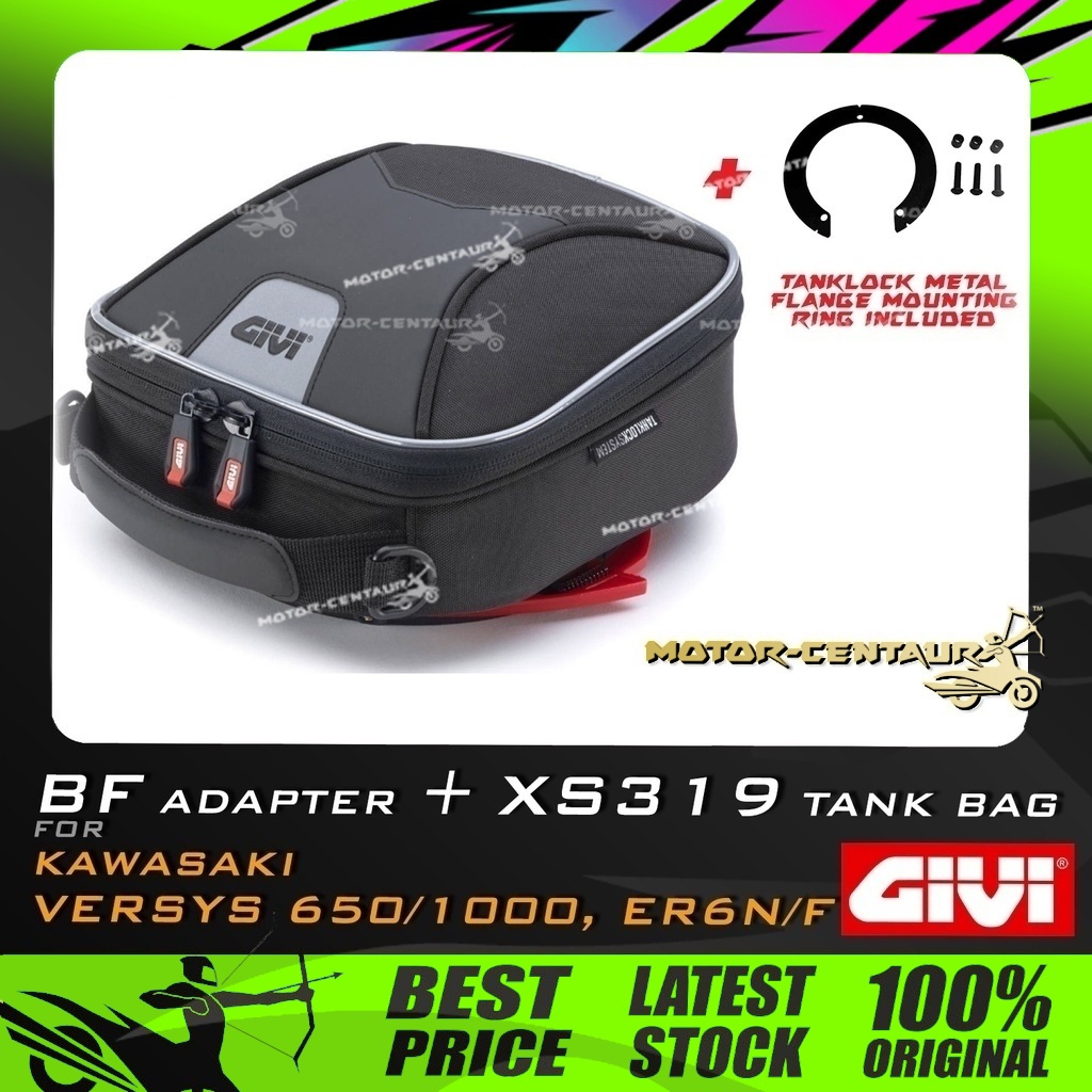 SET KOMBO BEG GIVI XS319 TANKLOCK TANK BAG + KAWASAKI VERSYS 650 1000