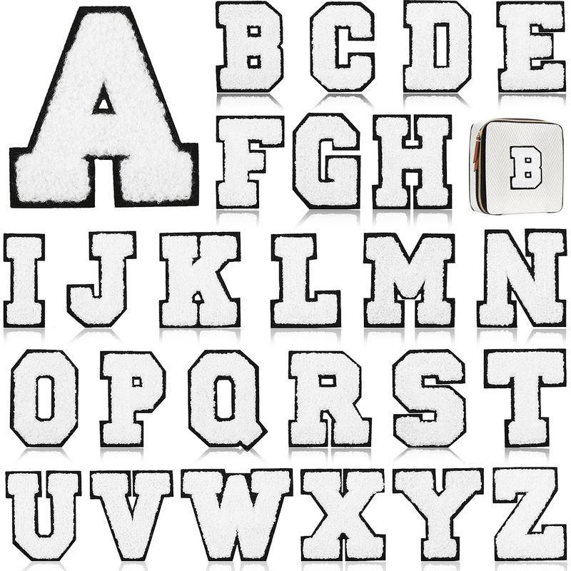 26PCS AZ Chenille Letter Patches Iron on Letters Sew on Embroidered