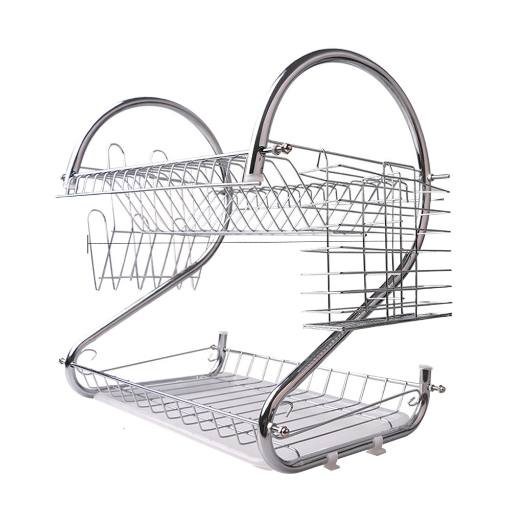 Dish Drying Rack Stainless Steel Dish Drainer over The Sink Dish Rack Kitchen Utensil Holder Cup